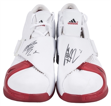 2005 Tracy McGrady Game Used & Signed Houston Rockets Adidas Sneakers (Player LOA & JSA)